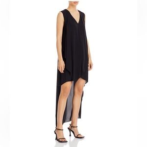 BCBGMaxazria Tara Cascade black high/Low dress - size M